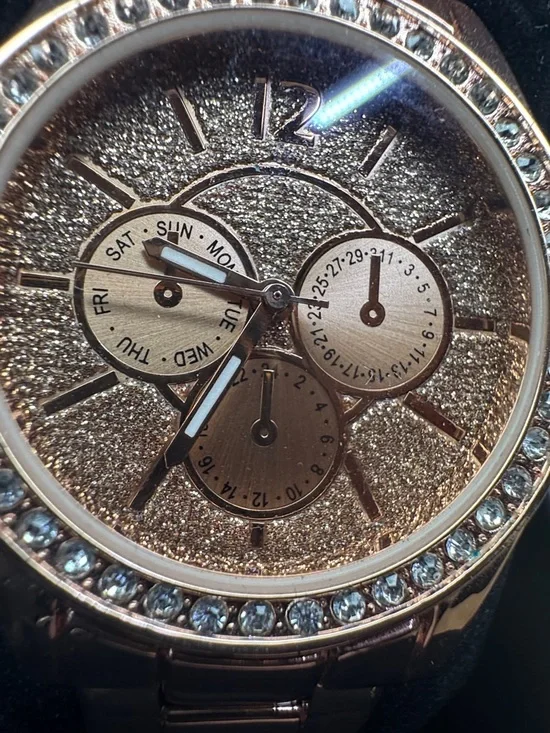 Claire's Rose Gold Crystal Accent Women's Bracelet Watch - NIB - Picture 4 of 8